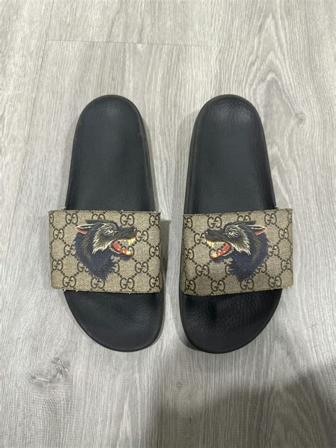 gucci wolf slides replica|vintage gucci slides.